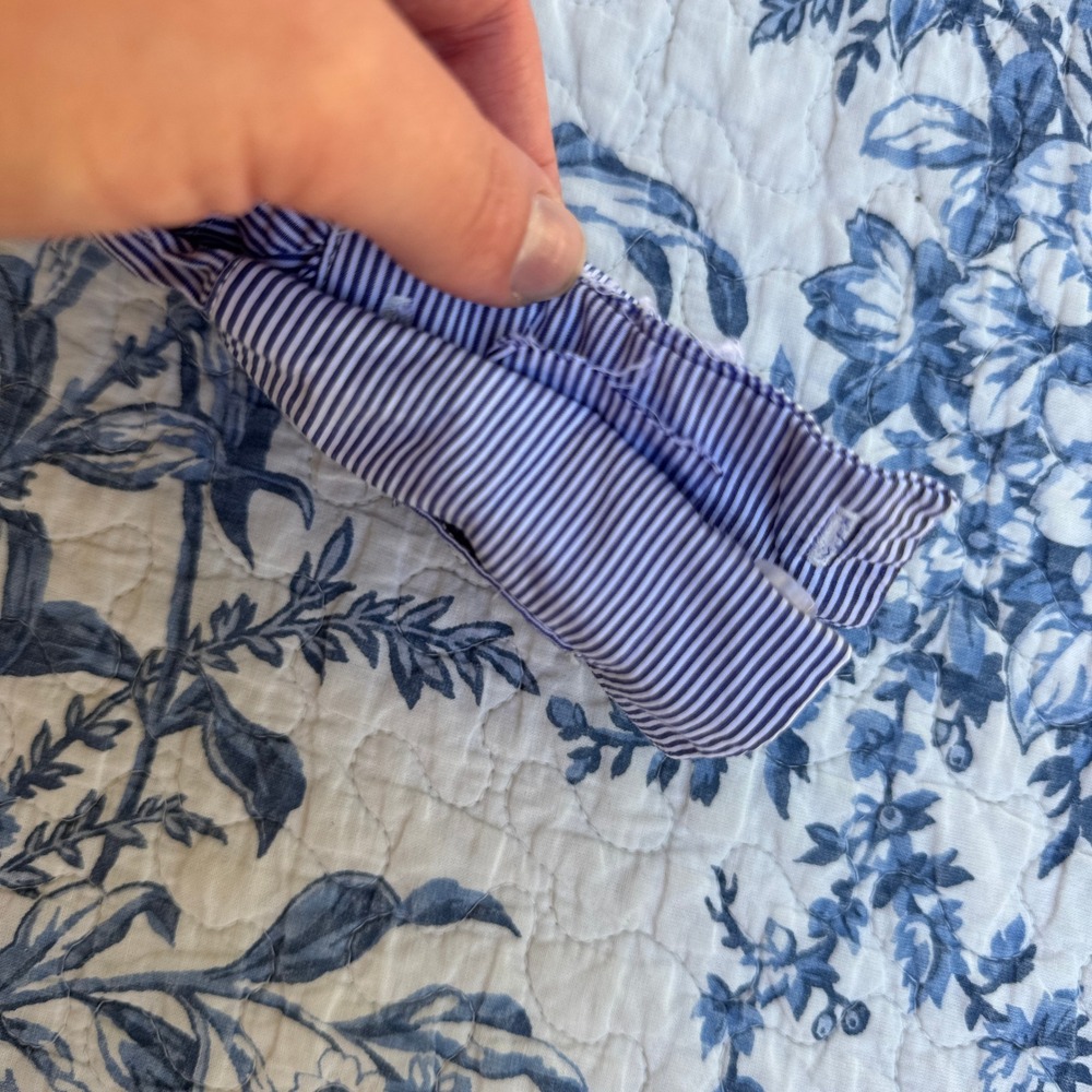 ECI New York Blue Striped Long Sleeve Button Down Shirt Dress 6 Preppy‎ Classic - Picture 9 of 14
